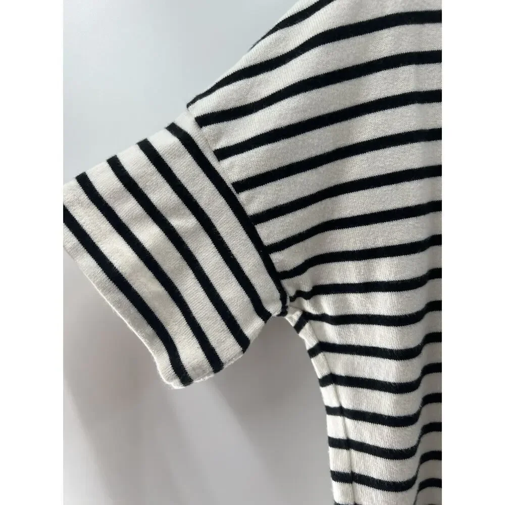Hatch Women’s Short Sleeve T-shirt Dress Black & White Striped Size 1 Small - Picture 5 of 9